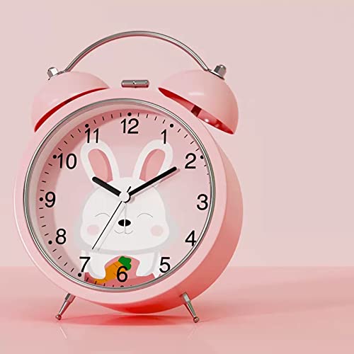 Analoger Wecker Analoge Tischuhr – dekorative Uhr – leicht ablesbare leise Kaminuhr – leise Tischuhr for Wohnzimmer, Schlafzimmer, Nachttisch, Schreibtisch, Geschenkuhr Retro-Alarm(Pink,4.33in) von ZIGUIhsou-11