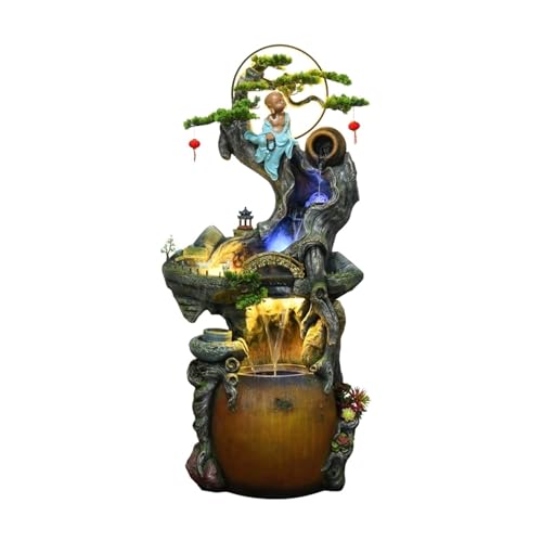 Außenbrunnen Chinesische Steingarten-Wasserbrunnen-Landschaft, Garten-Heimdekoration, Balkon-Innenhof-Gartendekoration(M) von ZIGUIhsou-11