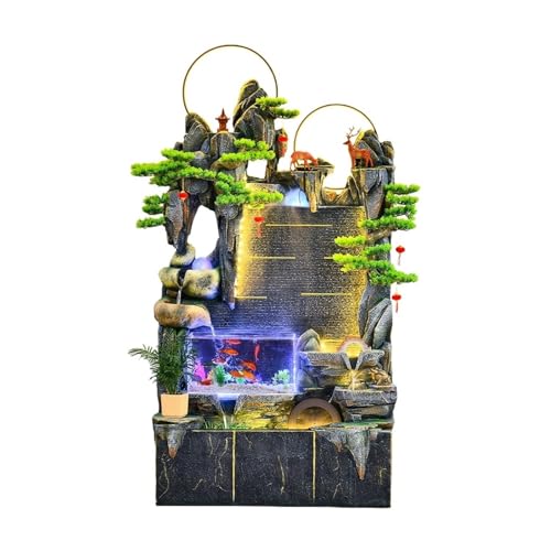 Außenbrunnen Große Steingarten-Wasserbrunnen-Dekoration, Wohnzimmer-Aquarium, zirkulierendes Wasserrad, Landschaftsbau, Büro-Wasserspiel-Dekoration(M) von ZIGUIhsou-11
