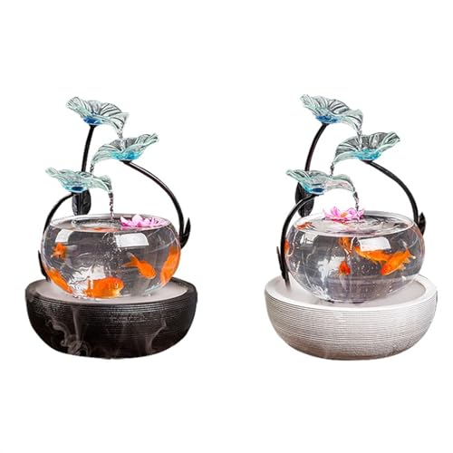 Außenbrunnen Heim-Aquarium, Wohnzimmer-Zirkulationswasser-Dekorationsbrunnen, Büro-Innenhof-Dekoration(Schwarz) von ZIGUIhsou-11