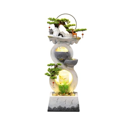 Außenbrunnen Wasserornamente, selbstzirkulierendes Wasser, modernes neues chinesisches Heimbüro-Aquarium, Bodenlandschaftsornamente im Freien(Weiß,S) von ZIGUIhsou-11