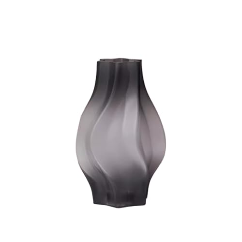 Blumenvase Glasvase, mattiert, Neue Blumen- und Lilienvase, Wohnzimmerdekoration und Ornamente Vase zur Dekoration(Grigio,Klein) von ZIGUIhsou-11
