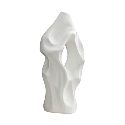 Blumenvase Keramikvase, Bodengetrocknete Blumenarrangement, Zuhause, Wohnzimmer, Schlafzimmer, Flur, dekorative Ornamente, Blumen, Hydrokulturvase Vase zur Dekoration(Weiß) von ZIGUIhsou-11