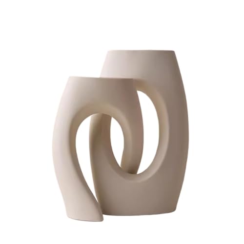 Blumenvase Kreative Keramikvase, leichte Luxus-Dekoration, Wohnzimmer, Esstisch, trockene Blumen-Kunstdekoration Vase zur Dekoration von ZIGUIhsou-11