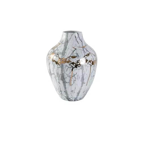 Blumenvase Neue chinesische Stil Marmor gemusterte Keramikvase Ornamente Wohnzimmer Foyer TV-Schrank Blumenware Vase zur Dekoration(Klein) von ZIGUIhsou-11