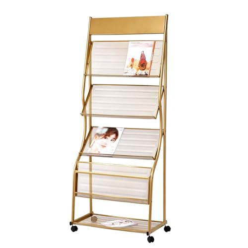 Bodenstehender Zeitschriftenständer Bodenstehender Zeitungsständer, 4-lagiger Zeitungsständer aus Eisen mit Rädern, Broschürenständer for die Präsentation von Broschüren oder Dokumenten Zeitungsstände Bodenstehender Zeitschriftenständer Bodenstehender Zeitungsständer, 4-lagiger Zeitungsständer aus Eisen mit Rädern, Broschürenständer for die Präsentation von Broschüren oder Dokumenten Zeitungsstände von ZIGUIhsou-11