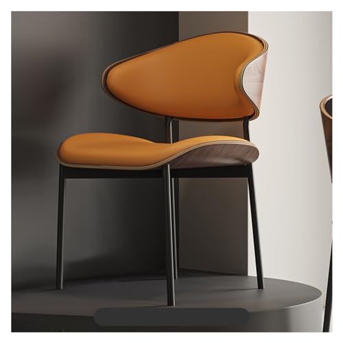Esszimmerstuhl Moderne Esszimmerstühle aus PU-Leder, gepolsterter Beistellstuhl mit hoher Rückenlehne for Esszimmer und Küche mit Metallbeinen und geschwungener Rückenlehne for Zuhause/Wohnzimmer/Schl von ZIGUIhsou-11