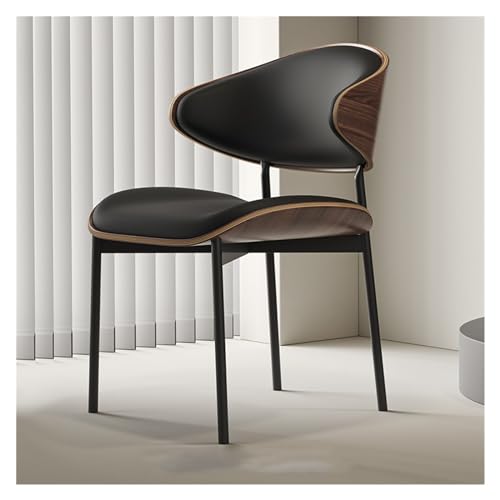 Esszimmerstuhl Moderne Esszimmerstühle aus PU-Leder, gepolsterter Beistellstuhl mit hoher Rückenlehne for Esszimmer und Küche mit Metallbeinen und geschwungener Rückenlehne for Zuhause/Wohnzimmer/Schl von ZIGUIhsou-11