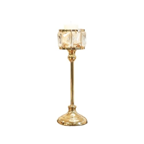 Kerzenhülsenhalter Einfache Eisen Glas Leuchter Moderne Tisch Dekoration Ornamente Kerze Halter(Gold,Groß) von ZIGUIhsou-11
