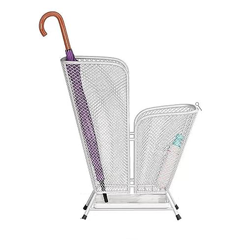 Schirmständer Metall-Regenschirm-Aufbewahrungsständer, kommerzieller Regenschirmständer for den Innenbereich, Regenschirm-Eimer-Ständerhalter mit Marmor-Tropfschale, doppelschichtig Hauseingang Büro H von ZIGUIhsou-11