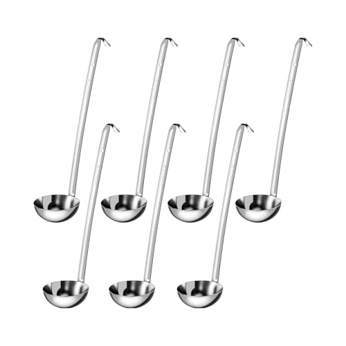 Suppenkelle 7-piece Set Stainless Steel Soup Ladles with Hook End Sturdy Long Handle Serving Ladles Dishwasher Safe Spoons Kitchens Accessories von ZIGUIhsou-11