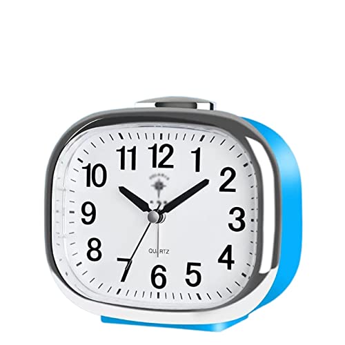 ZIGUIhsou-11 Analoger Wecker 4,9 Zoll lautloser analoger Wecker ohne Ticken, mit Nachtlicht, Snooze, batteriebetriebener super leiser Wecker, Schreibtischwecker Retro-Alarm(Blue) von ZIGUIhsou-11