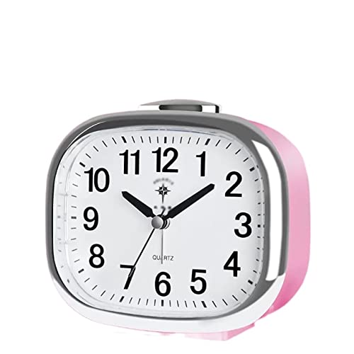 ZIGUIhsou-11 Analoger Wecker 4,9 Zoll lautloser analoger Wecker ohne Ticken, mit Nachtlicht, Snooze, batteriebetriebener super leiser Wecker, Schreibtischwecker Retro-Alarm(Pink) von ZIGUIhsou-11