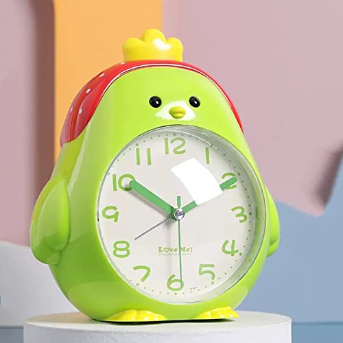ZIGUIhsou-11 Analoger Wecker 4-Zoll-Wecker, analoger Wecker, Laute Tischuhr, süßer Küken-Wecker mit Nachtlicht, batteriebetrieben Retro-Alarm(Green) von ZIGUIhsou-11