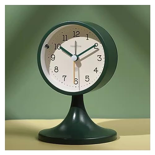 ZIGUIhsou-11 Analoger Wecker 5-Zoll-Wecker, leise, Nicht tickende kleine Uhr mit arabischen Ziffern, Tischwecker mit Nachtlicht, batteriebetrieben Retro-Alarm(B) von ZIGUIhsou-11