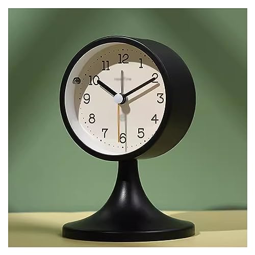 ZIGUIhsou-11 Analoger Wecker 5-Zoll-Wecker, leise, Nicht tickende kleine Uhr mit arabischen Ziffern, Tischwecker mit Nachtlicht, batteriebetrieben Retro-Alarm(C) von ZIGUIhsou-11