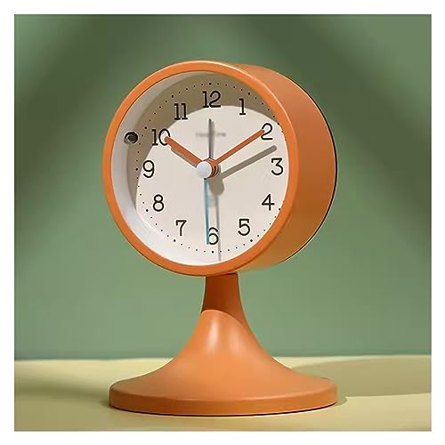 ZIGUIhsou-11 Analoger Wecker 5-Zoll-Wecker, leise, Nicht tickende kleine Uhr mit arabischen Ziffern, Tischwecker mit Nachtlicht, batteriebetrieben Retro-Alarm(D) von ZIGUIhsou-11
