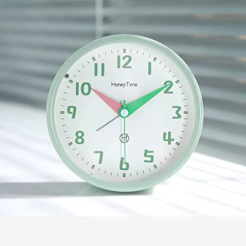 ZIGUIhsou-11 Analoger Wecker 5-Zoll-Wecker, tickt Nicht mit Nachtlicht, runder niedlicher Wecker, batteriebetrieben, tragbarer Wecker for den Schreibtisch im Schlafzimmer Retro-Alarm(Green) von ZIGUIhsou-11