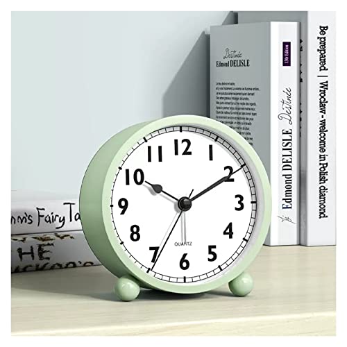 ZIGUIhsou-11 Analoger Wecker Analoger Wecker, kleine Uhr mit Nachtlicht, batteriebetrieben, for Wohnzimmer, Schlafzimmer, Schreibtisch Retro-Alarm(Green,4.33inch) von ZIGUIhsou-11