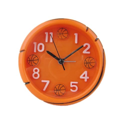 ZIGUIhsou-11 Analoger Wecker Basketball Fußball Form Sport Mode Kreative Wecker 3D Stereo Digital Uhr Retro-Alarm(ORANGE) von ZIGUIhsou-11