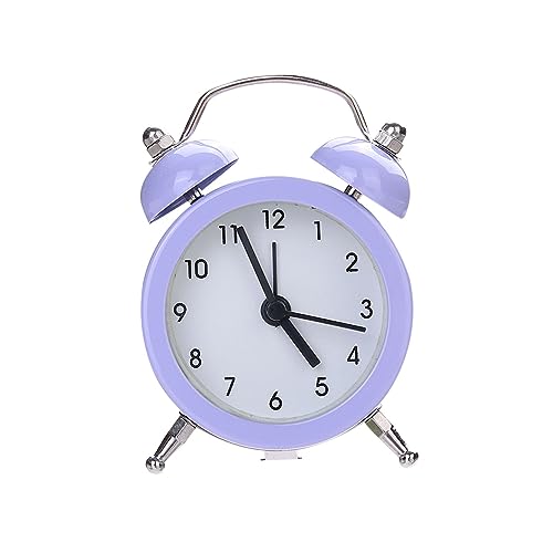 ZIGUIhsou-11 Analoger Wecker Doppelglocken-Wecker – lauter Alarm – Vintage-Look – tickt Nicht – batteriebetriebene Analoguhr – ideal for Schlafzimmer und Heimdekoration Retro-Alarm(Purple) von ZIGUIhsou-11