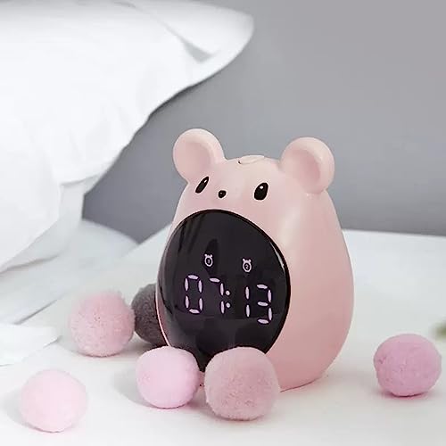 ZIGUIhsou-11 Analoger Wecker Elektronischer Wecker for Studenten, lautloser Nachttisch-Schlafzimmer-Wecker mit hoher Lautstärke, Kinderzimmer-Wecker Retro-Alarm(Pink) von ZIGUIhsou-11