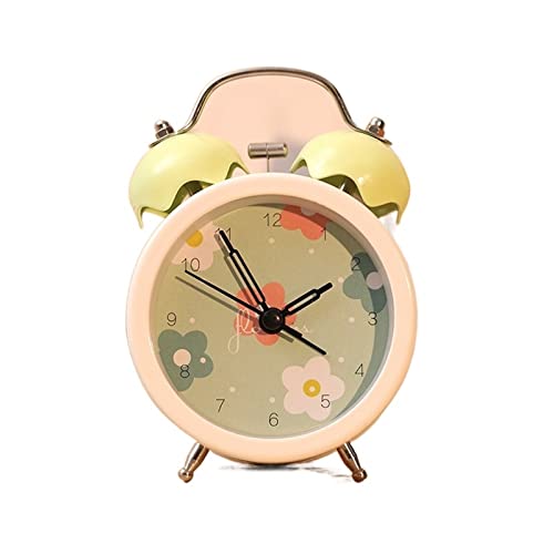 ZIGUIhsou-11 Analoger Wecker Kinderwecker, Doppelglocken-Weckwecker, geräuschlos, ohne Ticken, batteriebetrieben, for Schlafzimmer, Zuhause und Büro Retro-Alarm(Blue) von ZIGUIhsou-11