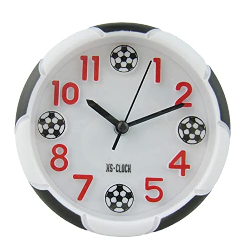 ZIGUIhsou-11 Analoger Wecker Kreative 3D Basketball Fußball Sport Wecker Stereo Digitaluhr Student Kinderzimmer Tischuhr Geschenke Retro-Alarm(Weiß) von ZIGUIhsou-11