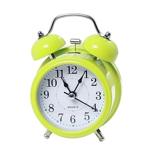 ZIGUIhsou-11 Analoger Wecker Lauter Retro-Wecker, Doppelglocke, batteriebetrieben, Nachttisch-Schreibtisch-Ornament for Zuhause, Klassenzimmer, Dekoration, Geschenk Retro-Alarm(Green) von ZIGUIhsou-11