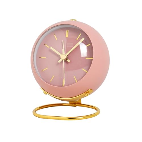 ZIGUIhsou-11 Analoger Wecker Nordic Kreative Elektronische Schreibtisch Uhr Minimalistischen Wecker Neue Desktop Nachttisch Student Stille Leucht Zeiger Retro-Alarm(Pink) von ZIGUIhsou-11