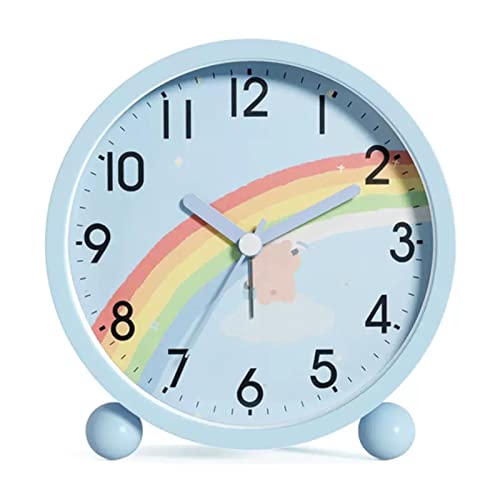 ZIGUIhsou-11 Analoger Wecker Wecker 4,3 Zoll Nachttisch-Analog-Wecker for Schlafzimmer Batteriebetriebene runde Uhr mit Hintergrundbeleuchtung Retro-Alarm(Blue) von ZIGUIhsou-11