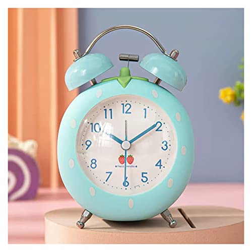 ZIGUIhsou-11 Analoger Wecker Wecker Double Bell Home Desktop Wecker Schreibtisch Tisch Analoguhr Silent mit Nachtlicht Retro-Alarm(Blue) von ZIGUIhsou-11
