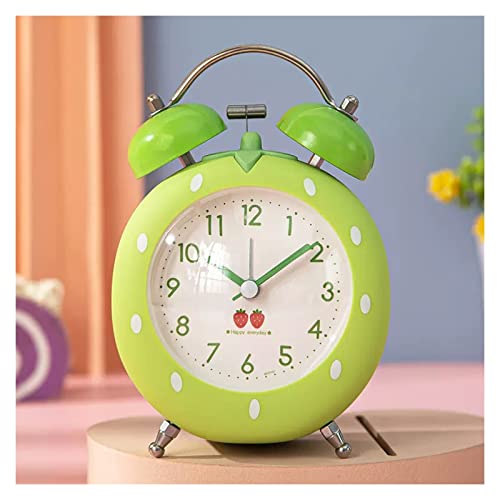 ZIGUIhsou-11 Analoger Wecker Wecker Double Bell Home Desktop Wecker Schreibtisch Tisch Analoguhr Silent mit Nachtlicht Retro-Alarm(Green) von ZIGUIhsou-11