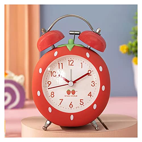 ZIGUIhsou-11 Analoger Wecker Wecker Double Bell Home Desktop Wecker Schreibtisch Tisch Analoguhr Silent mit Nachtlicht Retro-Alarm(Red) von ZIGUIhsou-11