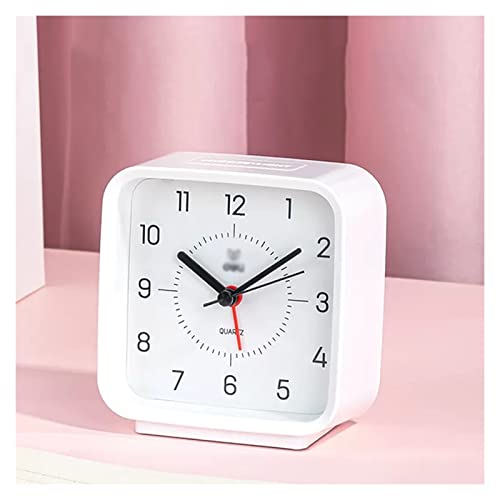 ZIGUIhsou-11 Analoger Wecker Wecker mit Nachtlicht, tickt Nicht, geräuschlos, batteriebetrieben, ideal for Schlafzimmer, Heimbüro und Wohnheim Retro-Alarm(Weiß) von ZIGUIhsou-11