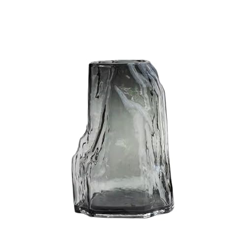 ZIGUIhsou-11 Blumenvase Chinesischen Stil Glas Vase Wasser Angehoben Blumen Getrocknete Blumen Studie Dekoration Vase Wohnzimmer Hause Dekoration Vase zur Dekoration(Grigio,Klein) von ZIGUIhsou-11