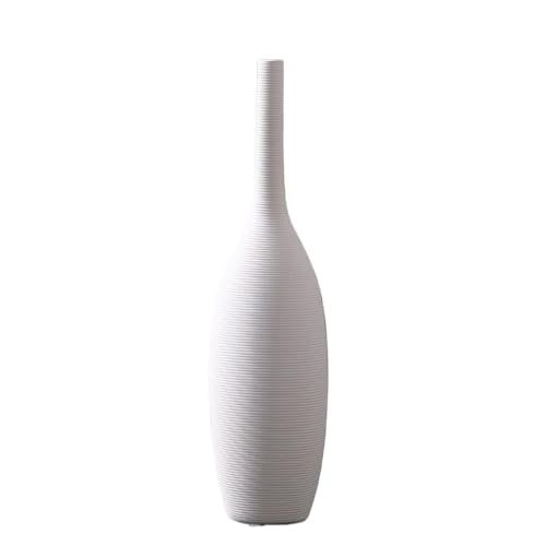 ZIGUIhsou-11 Blumenvase Dünne Mund Vintage Keramik Vase Reine Weiße Blume Anordnung Desktop Dekoration Vase zur Dekoration von ZIGUIhsou-11