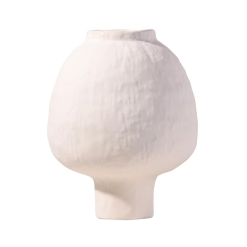 ZIGUIhsou-11 Blumenvase Einfarbig Retro Keramik Vase Wohnzimmer Desktop Dekorative Ornamente Möbel Studie Büro Einfache Blume Anordnung Vase zur Dekoration(Weiß) von ZIGUIhsou-11