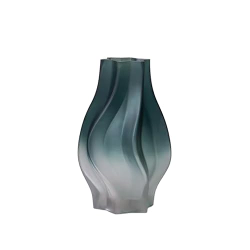 ZIGUIhsou-11 Blumenvase Glasvase, mattiert, Neue Blumen- und Lilienvase, Wohnzimmerdekoration und Ornamente Vase zur Dekoration(Green,Groß) von ZIGUIhsou-11