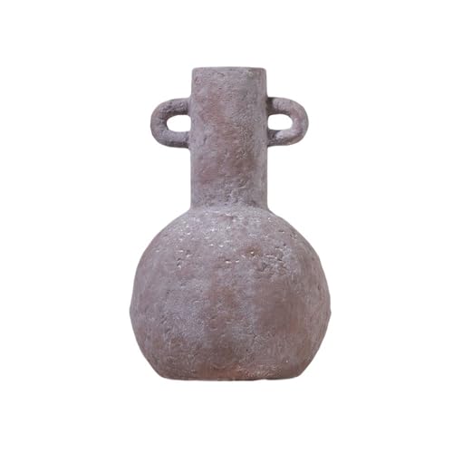 ZIGUIhsou-11 Blumenvase Graue Vintage Doppelohr-Keramikvase Wohnzimmeranordnung Blumenanordnung Blumengefäß Vase zur Dekoration von ZIGUIhsou-11