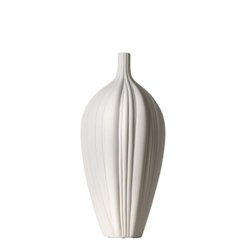 ZIGUIhsou-11 Blumenvase Keramikvase Arrangement Wohnzimmer Blumenarrangement Dekoratives Home Creme Farbe Einfaches Blumengeschirr Vase zur Dekoration von ZIGUIhsou-11