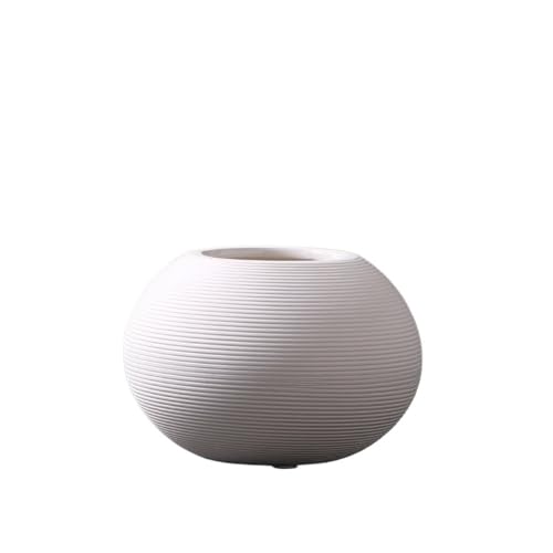 ZIGUIhsou-11 Blumenvase Kleine runde Vintage-Keramikvase aus reinweißem Blumenarrangement, Schreibtischdekoration Vase zur Dekoration von ZIGUIhsou-11