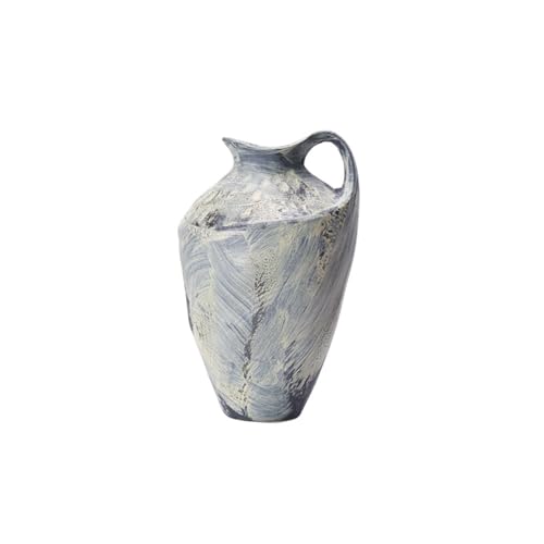 ZIGUIhsou-11 Blumenvase Mit Griff Unregelmäßigen Vintage Keramik Blume Anordnung Hause Wohnzimmer Eingang Vase zur Dekoration von ZIGUIhsou-11
