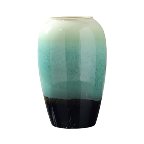 ZIGUIhsou-11 Blumenvase Porzellan grüne Vase Keramik Blumendekoration Moderne Desktop-Dekoration einfache getrocknete Blume Blumenarrangement Dekoration Vase zur Dekoration von ZIGUIhsou-11