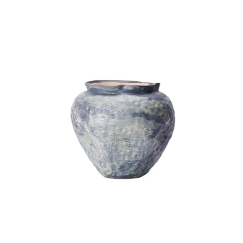 ZIGUIhsou-11 Blumenvase Runde Retro Keramik Vase Anordnung Wohnzimmer Blume Anordnung Getrocknete Blume/Hydrokultur Dekoration Vase zur Dekoration von ZIGUIhsou-11