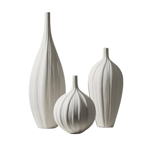 ZIGUIhsou-11 Blumenvase Vintage Creme Keramik Vase Arrangement Wohnzimmer Vase Dekoratives Blumenarrangement Blumenset Vase zur Dekoration von ZIGUIhsou-11