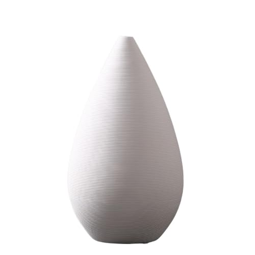 ZIGUIhsou-11 Blumenvase Vintage Oval Weiß Keramik Vase Wohnzimmer Dekoration Blumenarrangement Vase zur Dekoration(Groß) von ZIGUIhsou-11