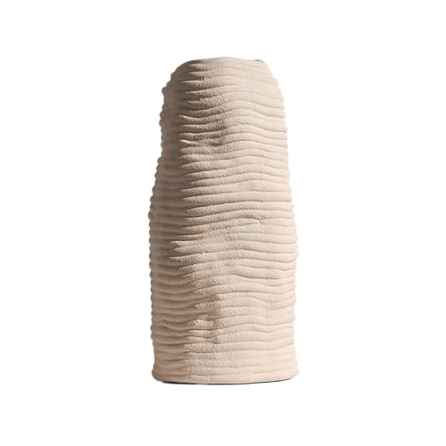 ZIGUIhsou-11 Blumenvase Weiß gestreifte Keramikvase Arrangement Wohnzimmer Blumenarrangement Getrocknete Blume/Hydroponische Dekoration Vase zur Dekoration von ZIGUIhsou-11