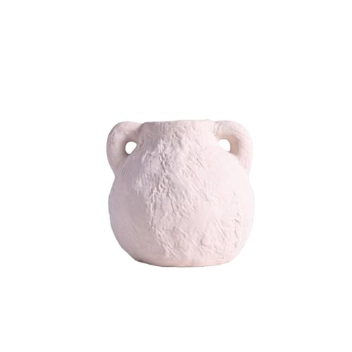 ZIGUIhsou-11 Blumenvase Weiße Keramikvase Anordnung Wohnzimmer Einfaches Zuhause Unregelmäßige Raue Textur Vase zur Dekoration von ZIGUIhsou-11