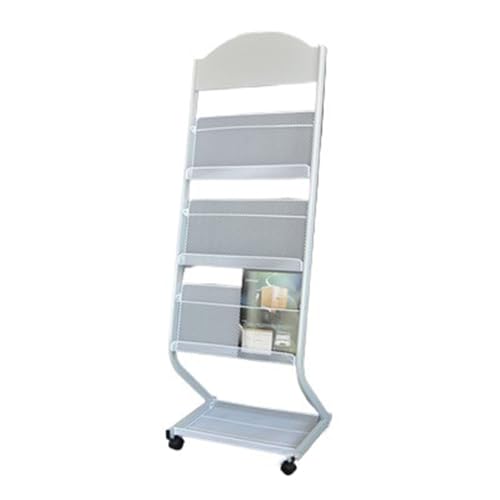 ZIGUIhsou-11 Bodenstehender Zeitschriftenständer Bodenständer S-förmiger Zeitungsständer aus Eisen Bücherständer Zeitschriftenständer Informationsständer Werbeständer Zeitungsständer(Weiß) von ZIGUIhsou-11